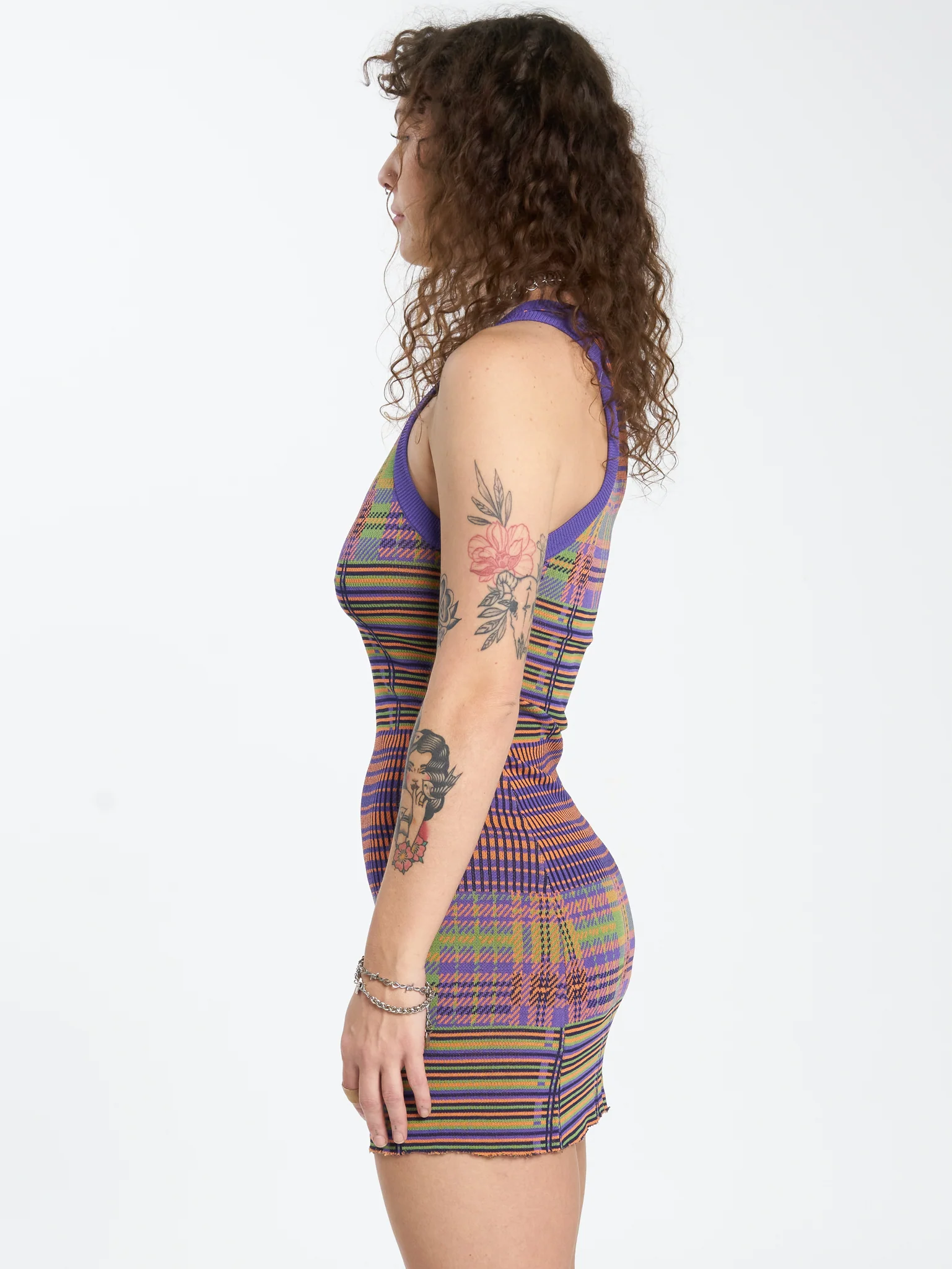 Allsorts Knit Mini Dress - Candy Plaid - Image 3