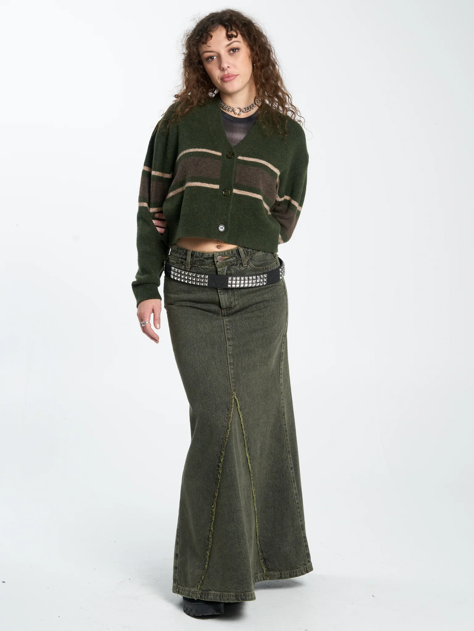 Amphibian Cropped Cardigan - Pond Green - Image 5