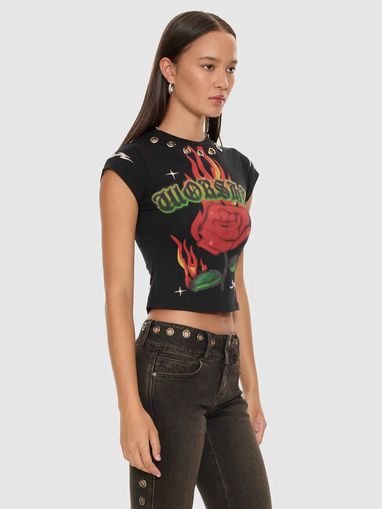 Anderson Cap Sleeve Tee - Black - Image 5