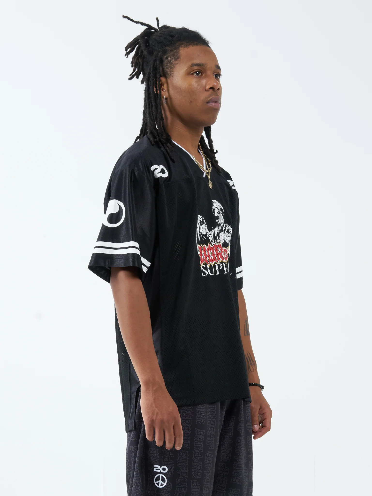 Begin Again Mesh Jersey Tee - Black - Image 6
