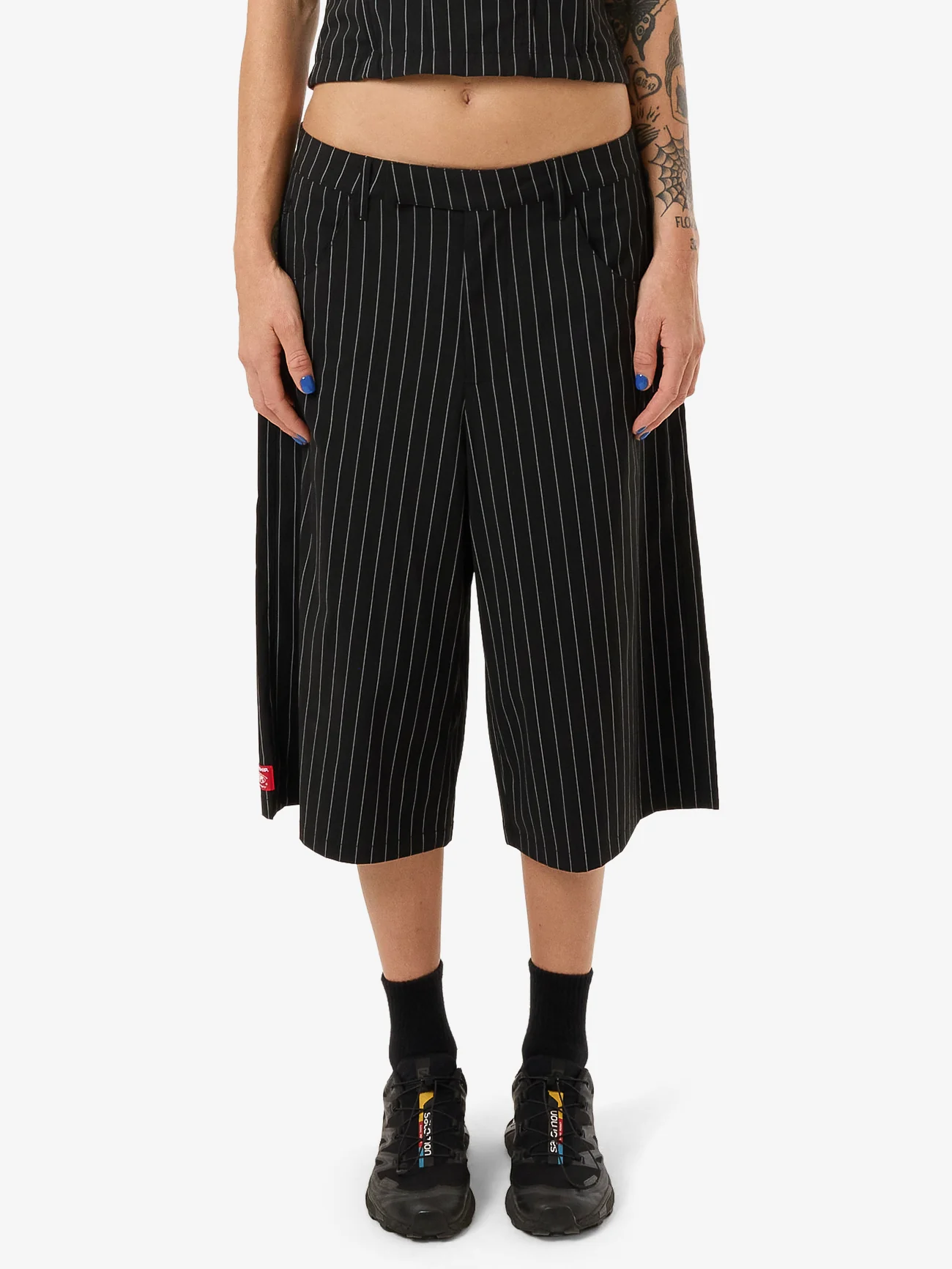 Bewitch Longboy Short - Charcoal Pinstripe