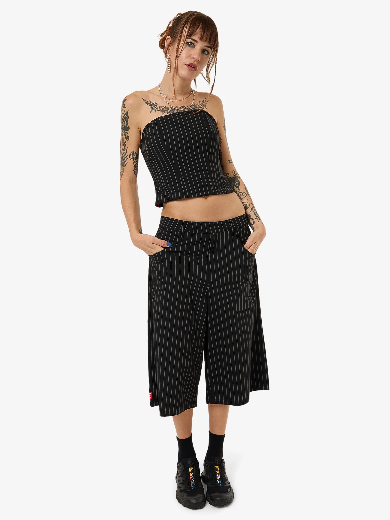 Bewitch Longboy Short - Charcoal Pinstripe - Image 5
