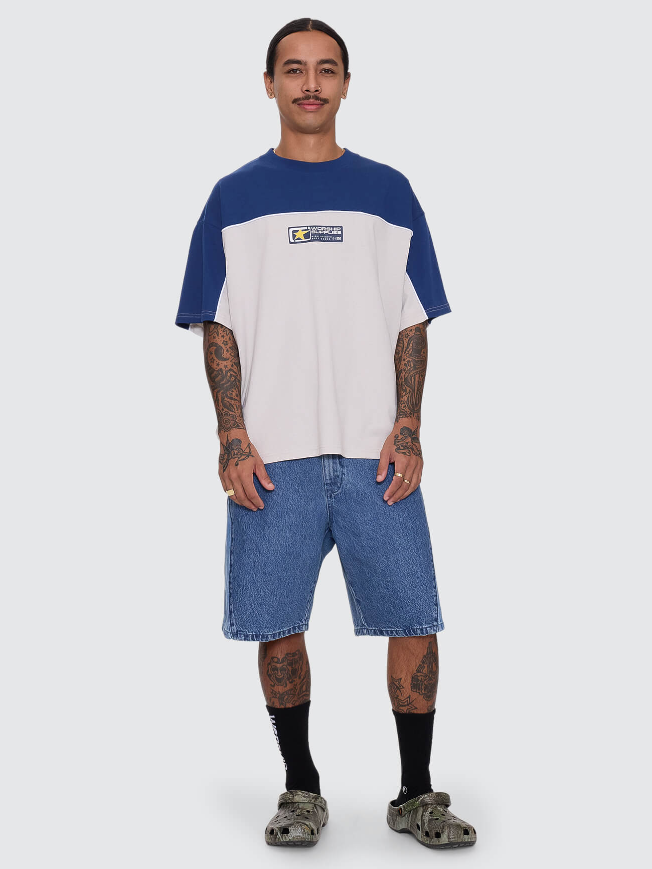Blender Oversize Panel Tee - Blue Depths - Image 3