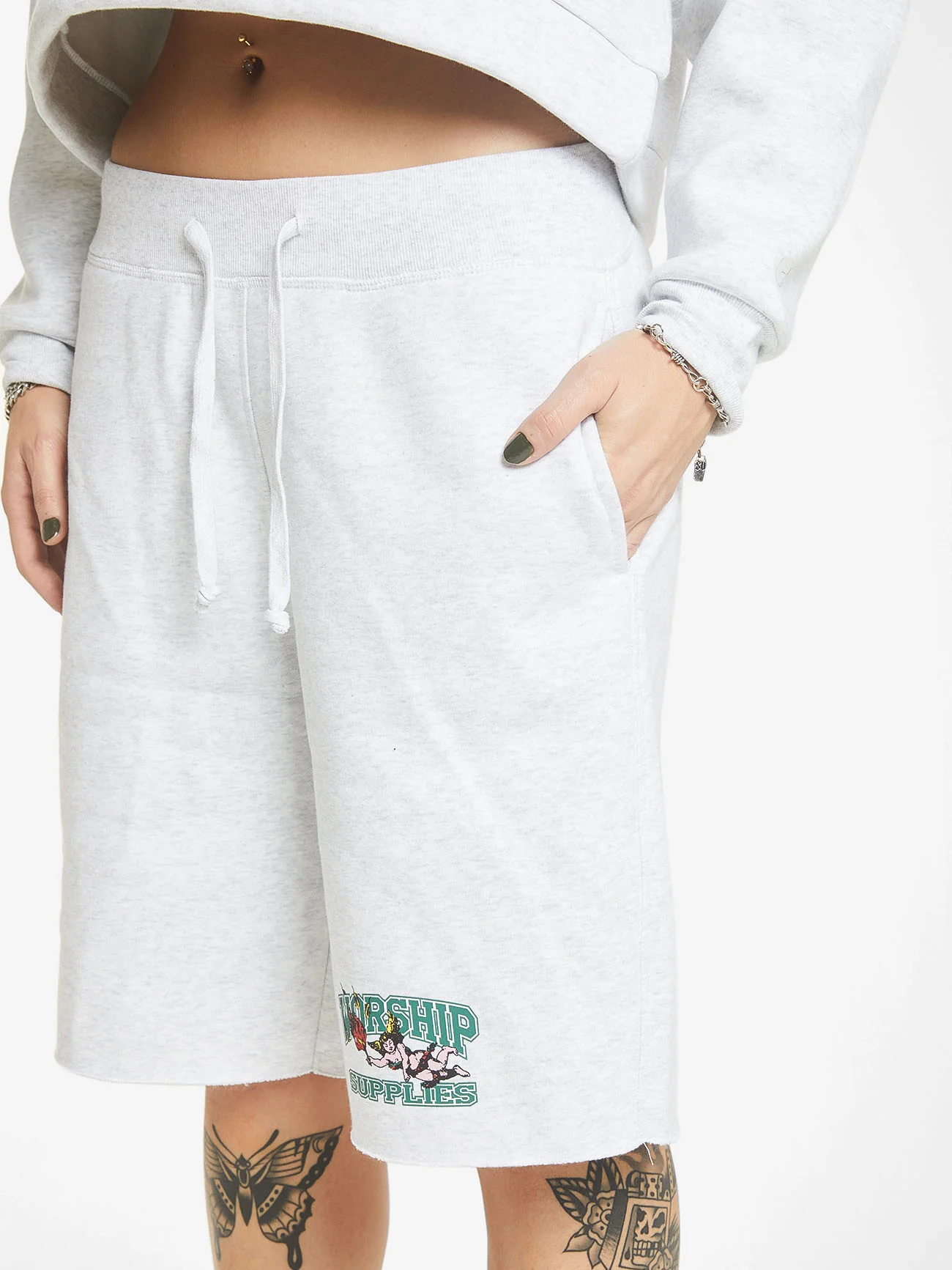 Burn It All Fleece Short - Snow Marle - Image 6