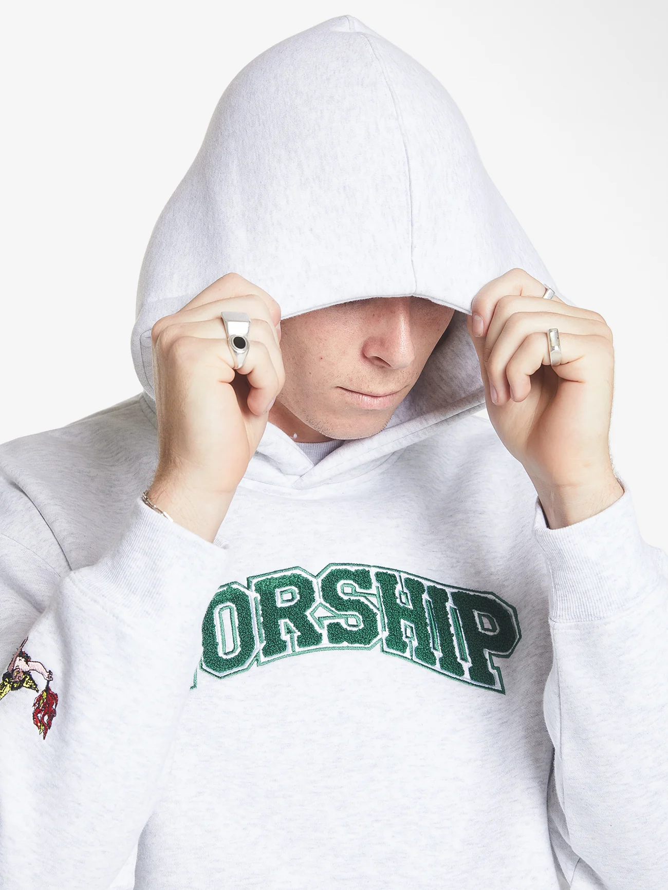 Burn It All Pull Over Hood - Snow Marle - Image 5