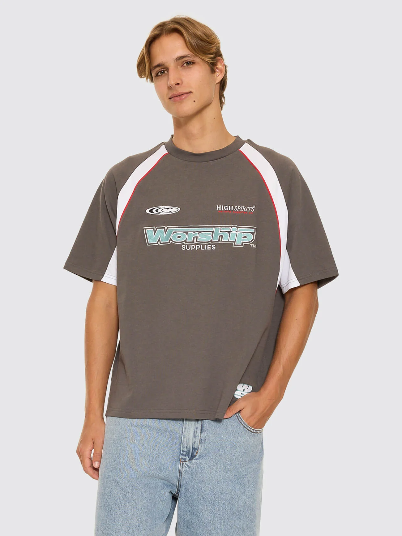Burner Oversize Raglan Panel Tee - Worn Black