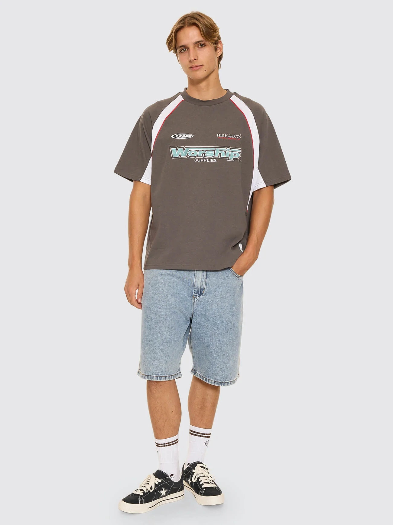 Burner Oversize Raglan Panel Tee - Worn Black - Image 3