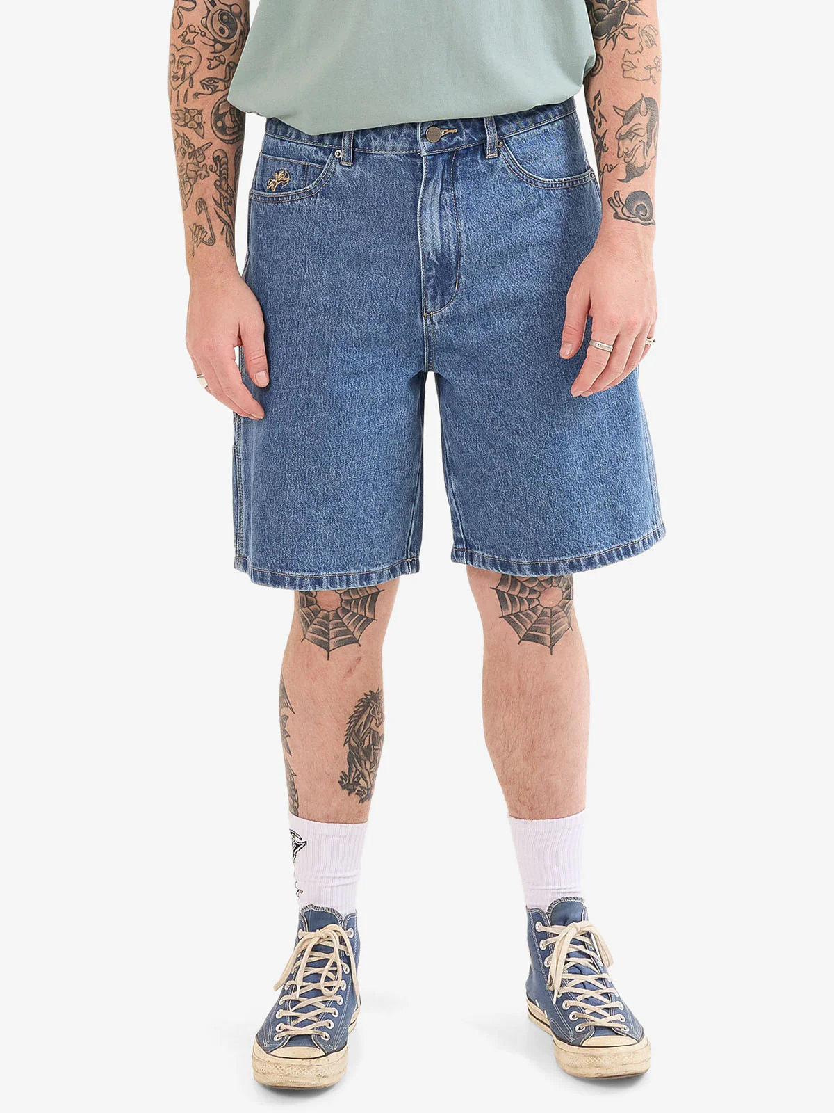 Carpenter Jean Short - Steady Mid Blue - Image 7