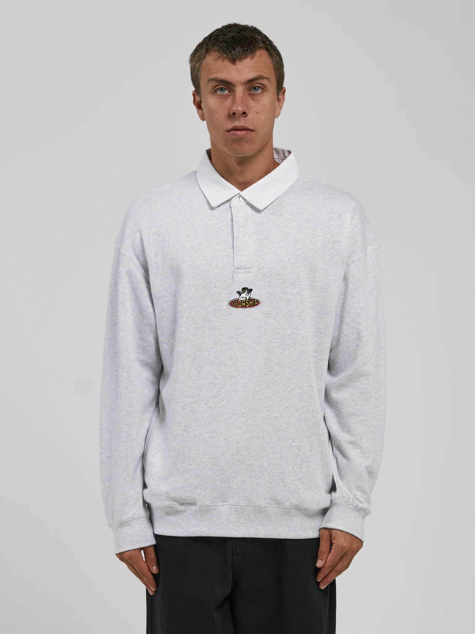 Check In Rugby Crew Fleece - Sno Marle