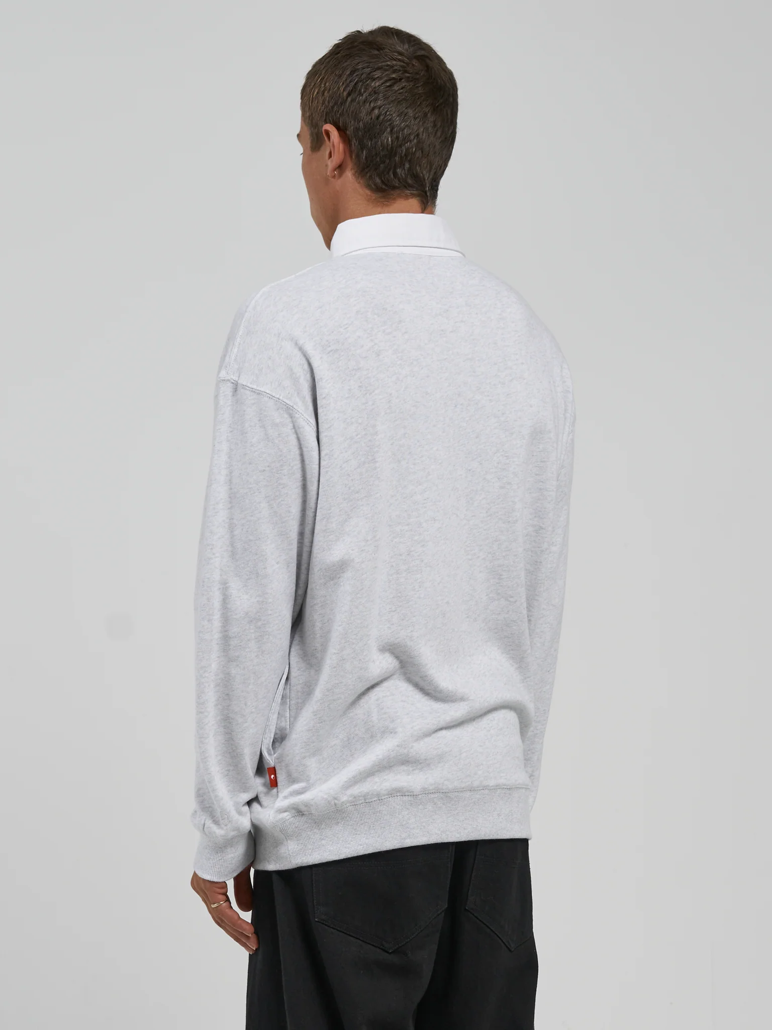 Check In Rugby Crew Fleece - Sno Marle - Image 4