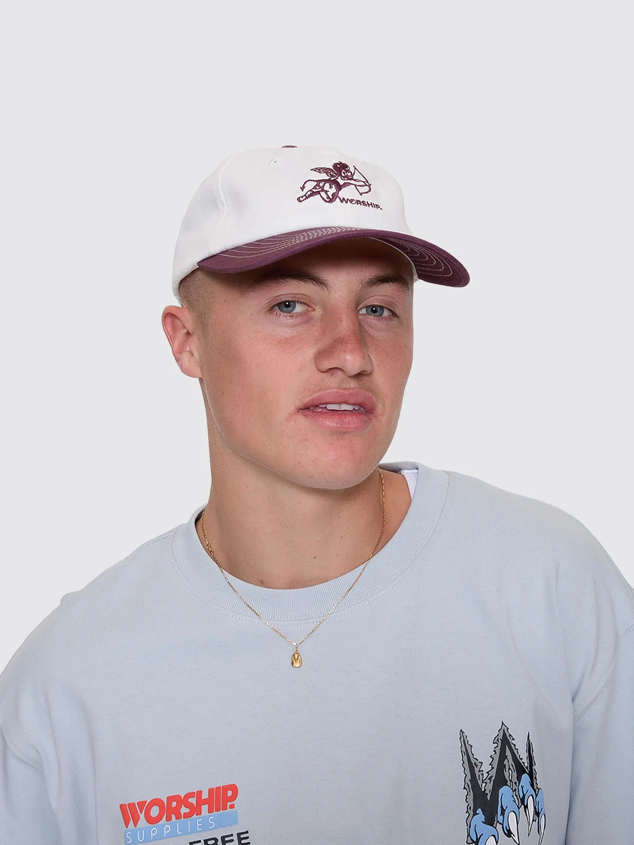 Cherub 6 Panel Hat - Blackberry - Cream