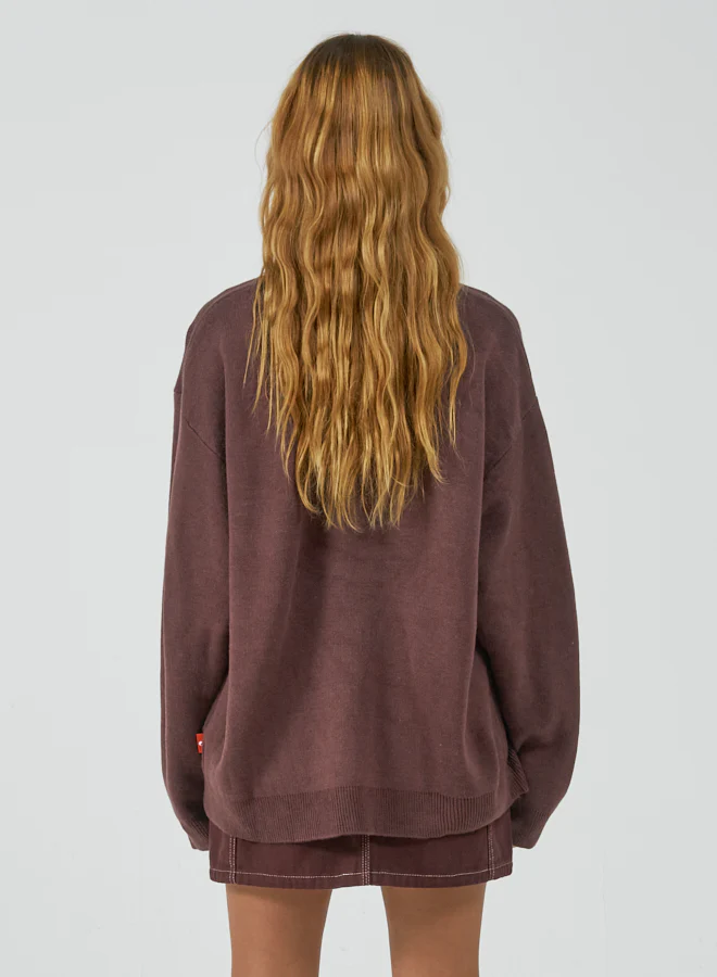 Cherub Box Fit Crew Knit - Fudge - Image 3