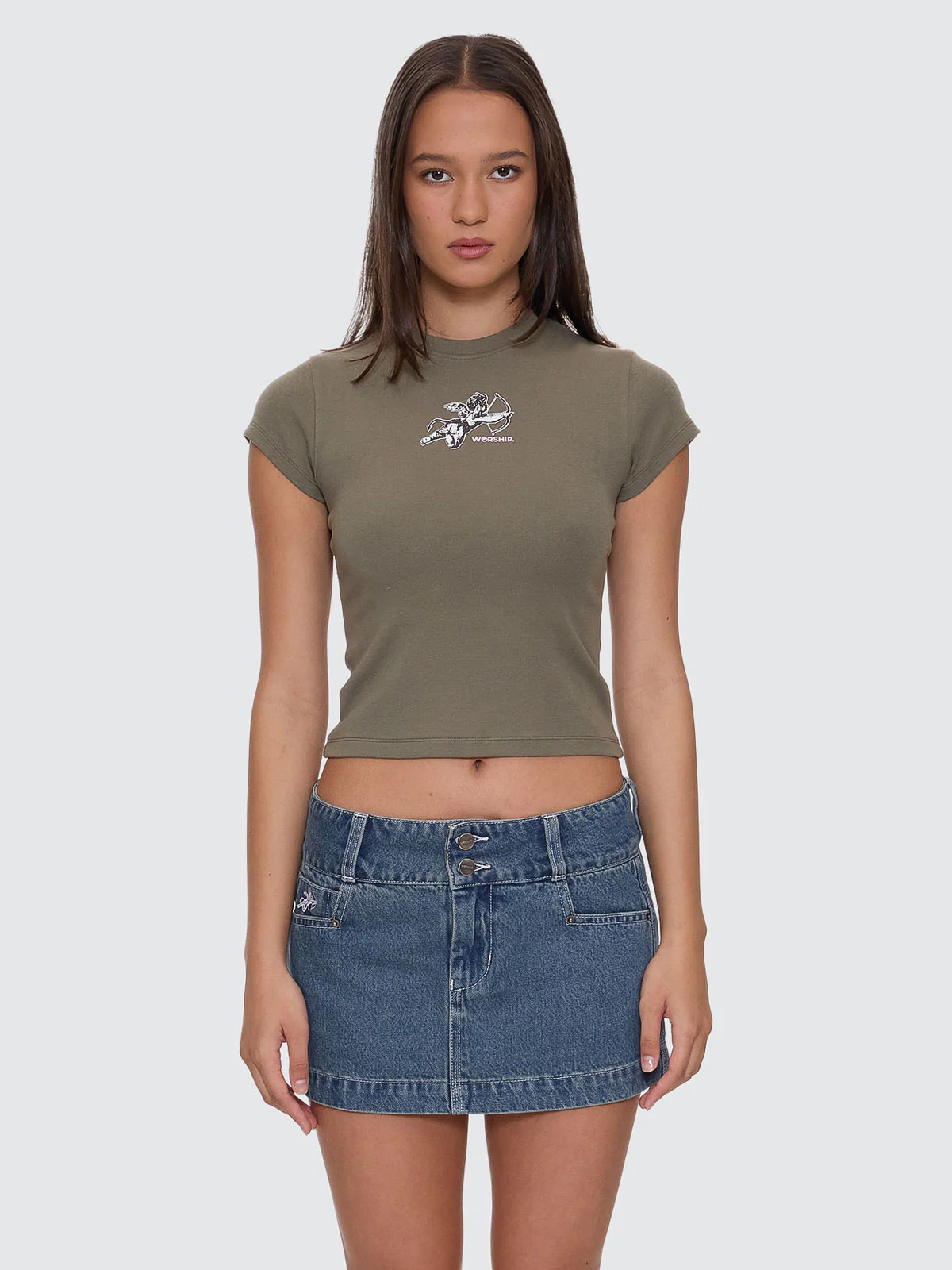 Cherub Cap Sleeve Tee - Kelp