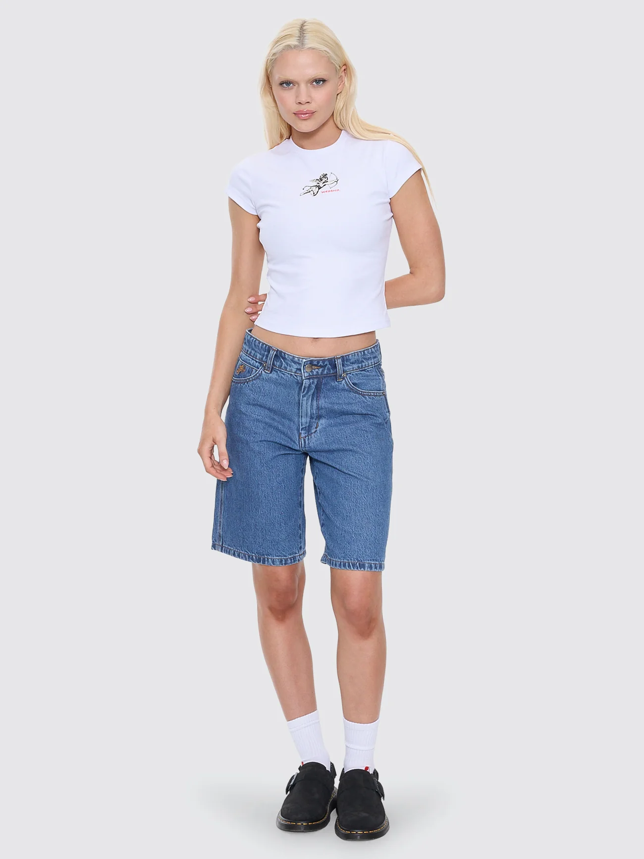 Cherub Cap Sleeve Tee - White - Image 4