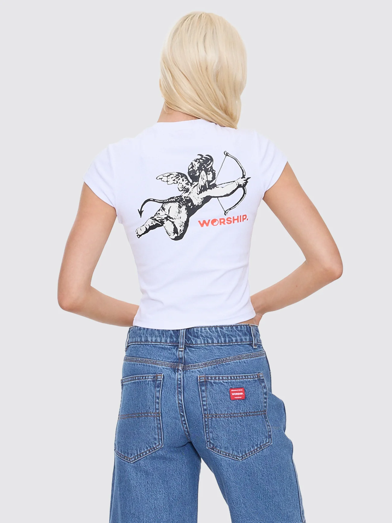 Cherub Cap Sleeve Tee - White - Image 7