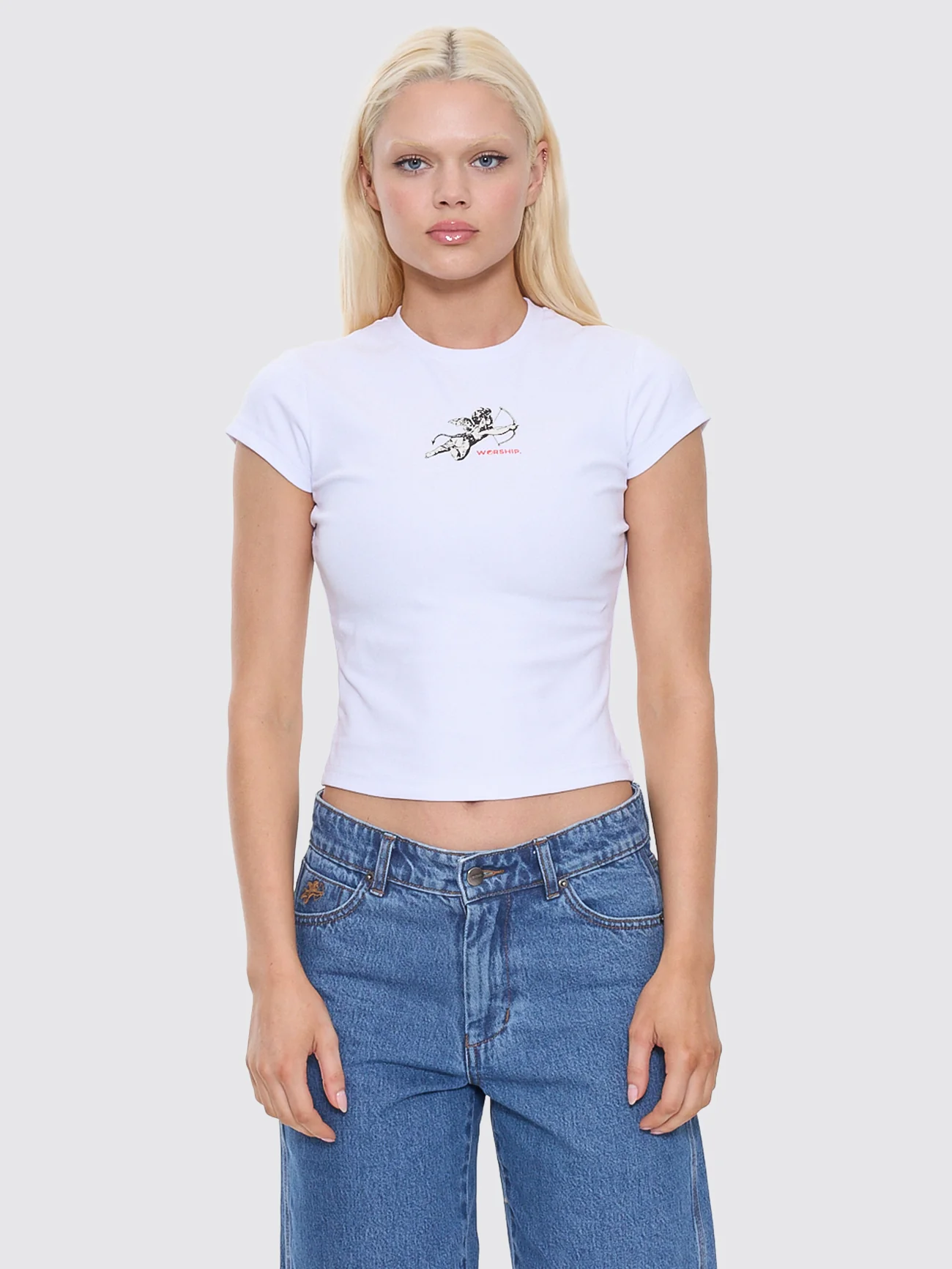 Cherub Cap Sleeve Tee - White - Image 8