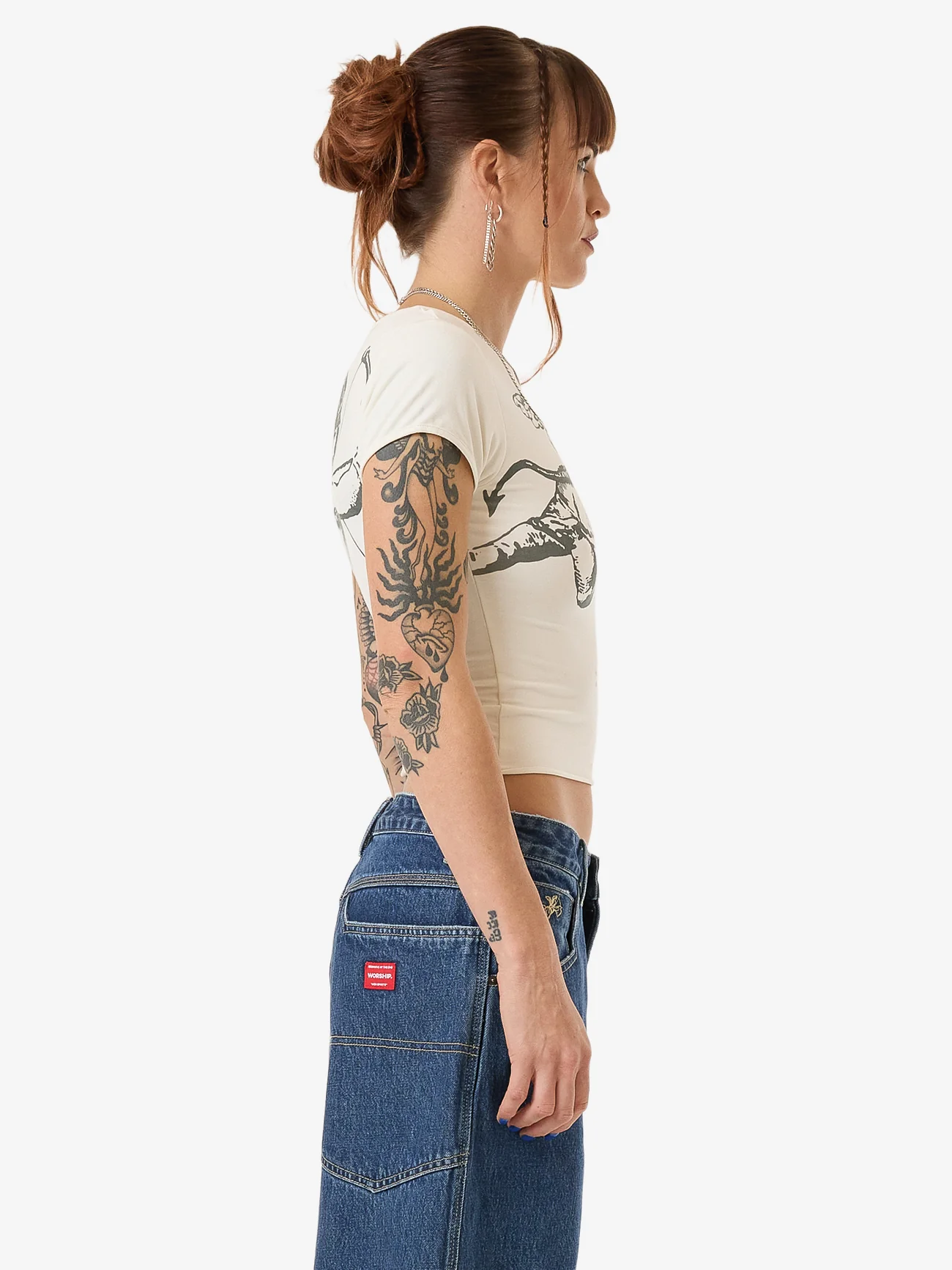 Cherub Cap Sleeve Tee - Bone - Image 4