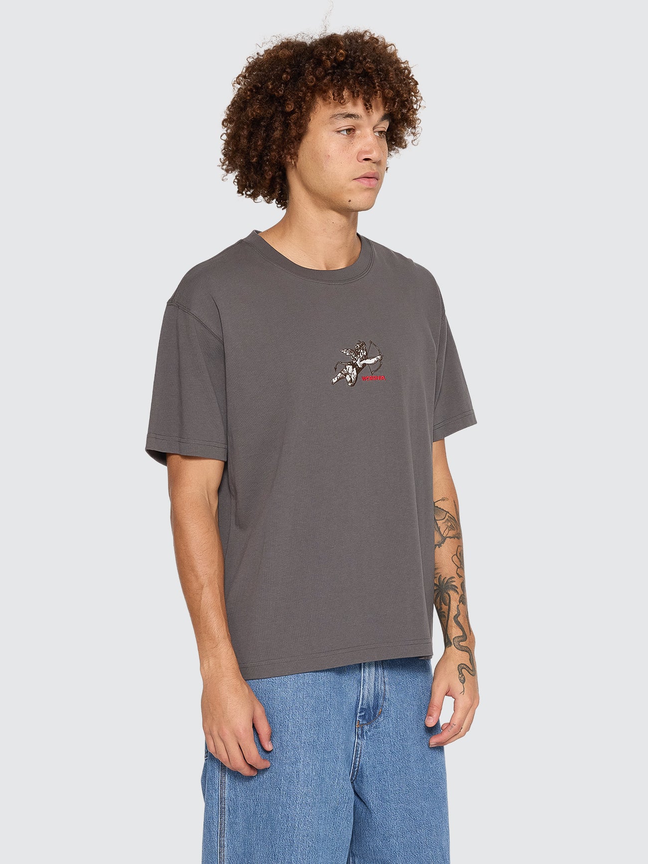 Cherub Heavyweight Embro Tee - Worn Black - Image 4