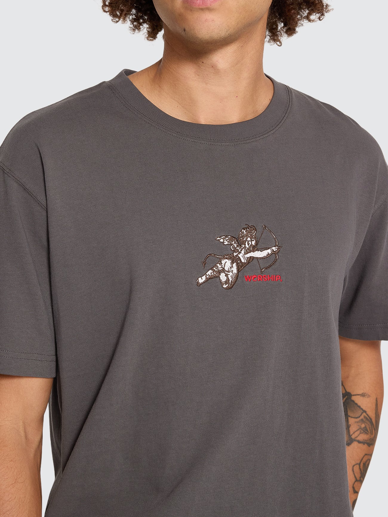 Cherub Heavyweight Embro Tee - Worn Black - Image 6