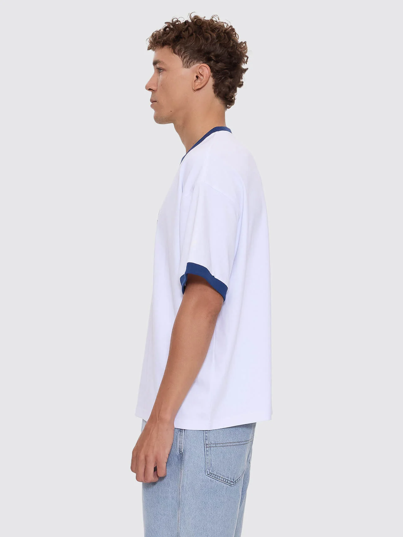 Cherub Oversize Ringer Tee - White - Image 4