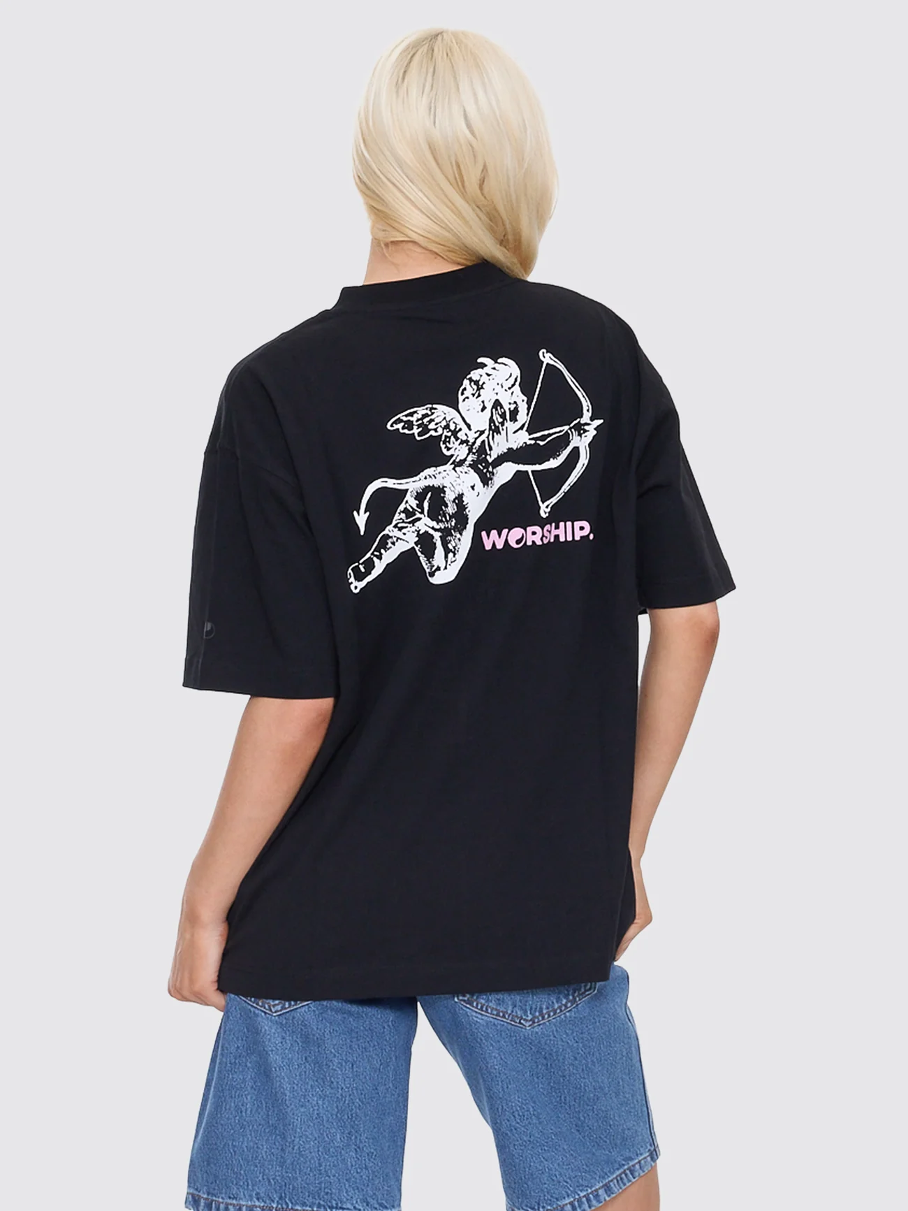 Cherub Oversized Fit Tee - Black - Image 4