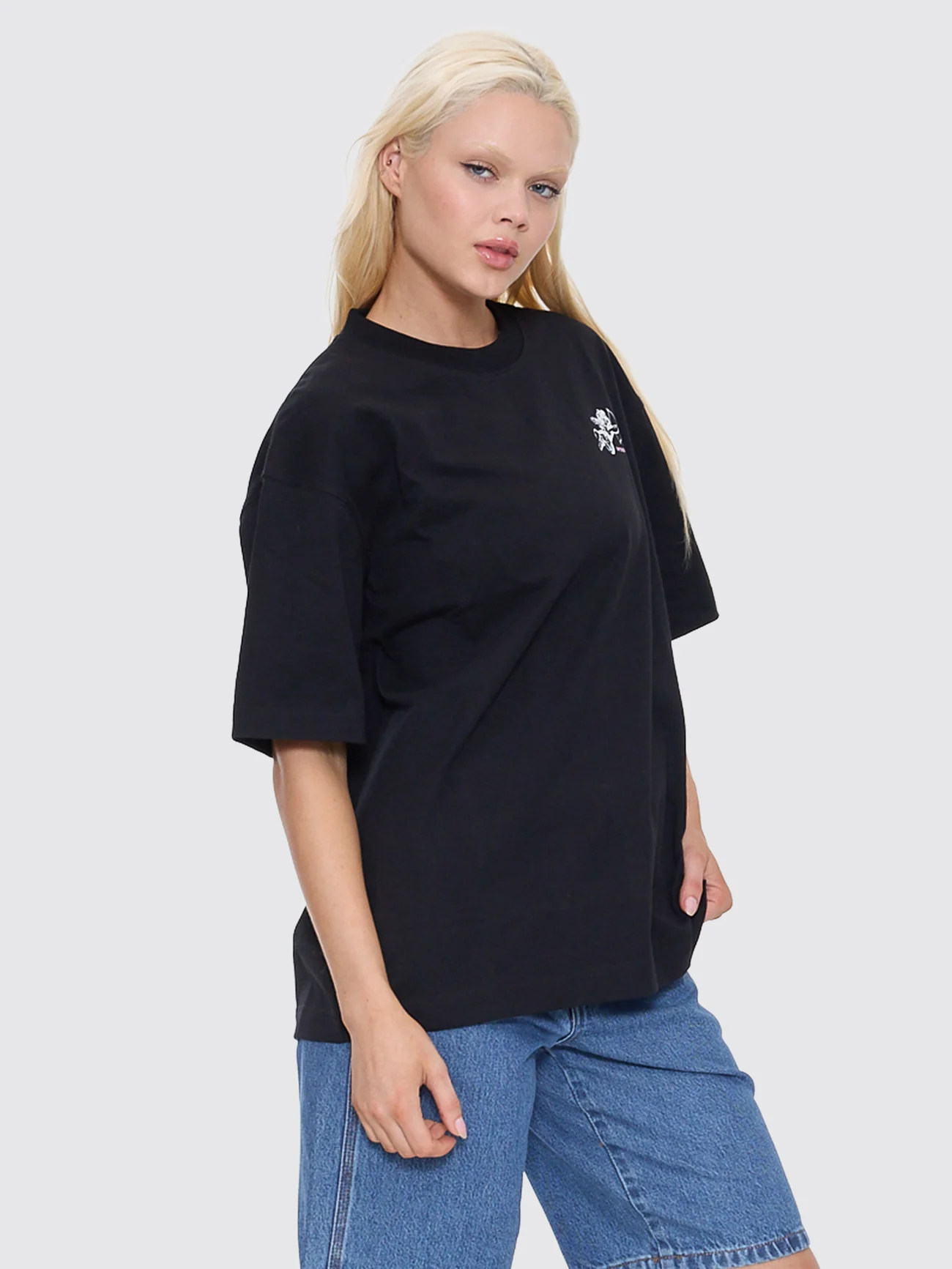 Cherub Oversized Fit Tee - Black - Image 5
