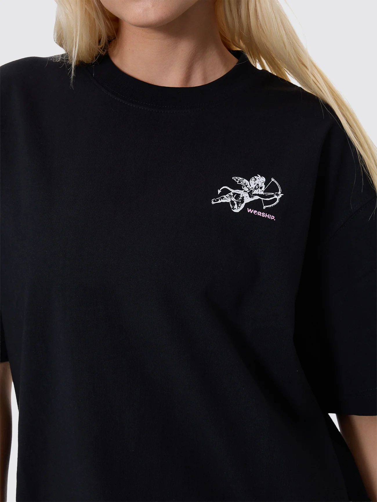 Cherub Oversized Fit Tee - Black - Image 6