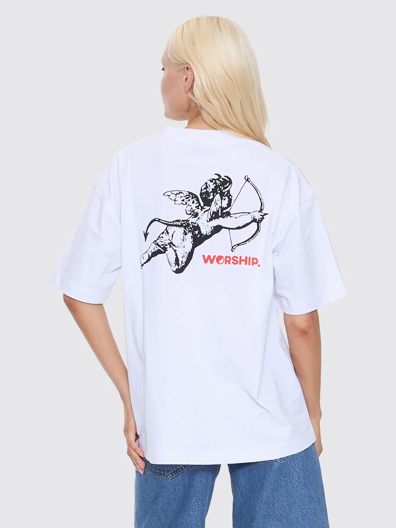 Cherub Oversized Fit Tee - White - Image 6