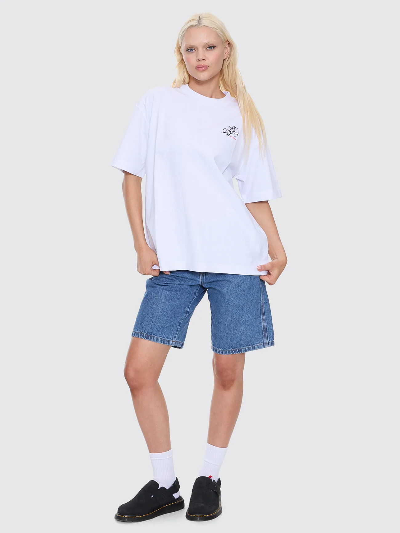 Cherub Oversized Fit Tee - White - Image 8