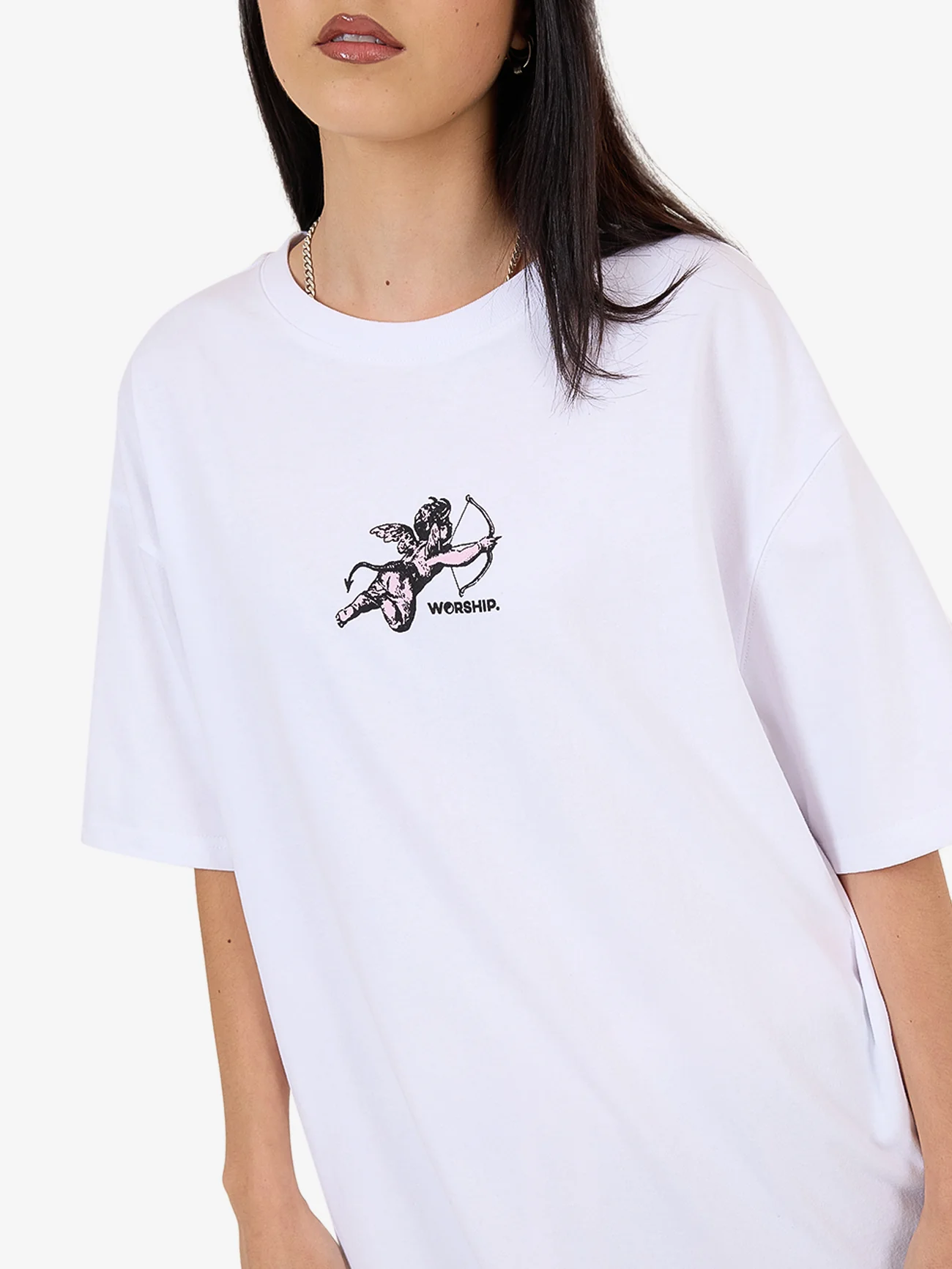 Cherub Relaxed Fit Tee - White - Image 3