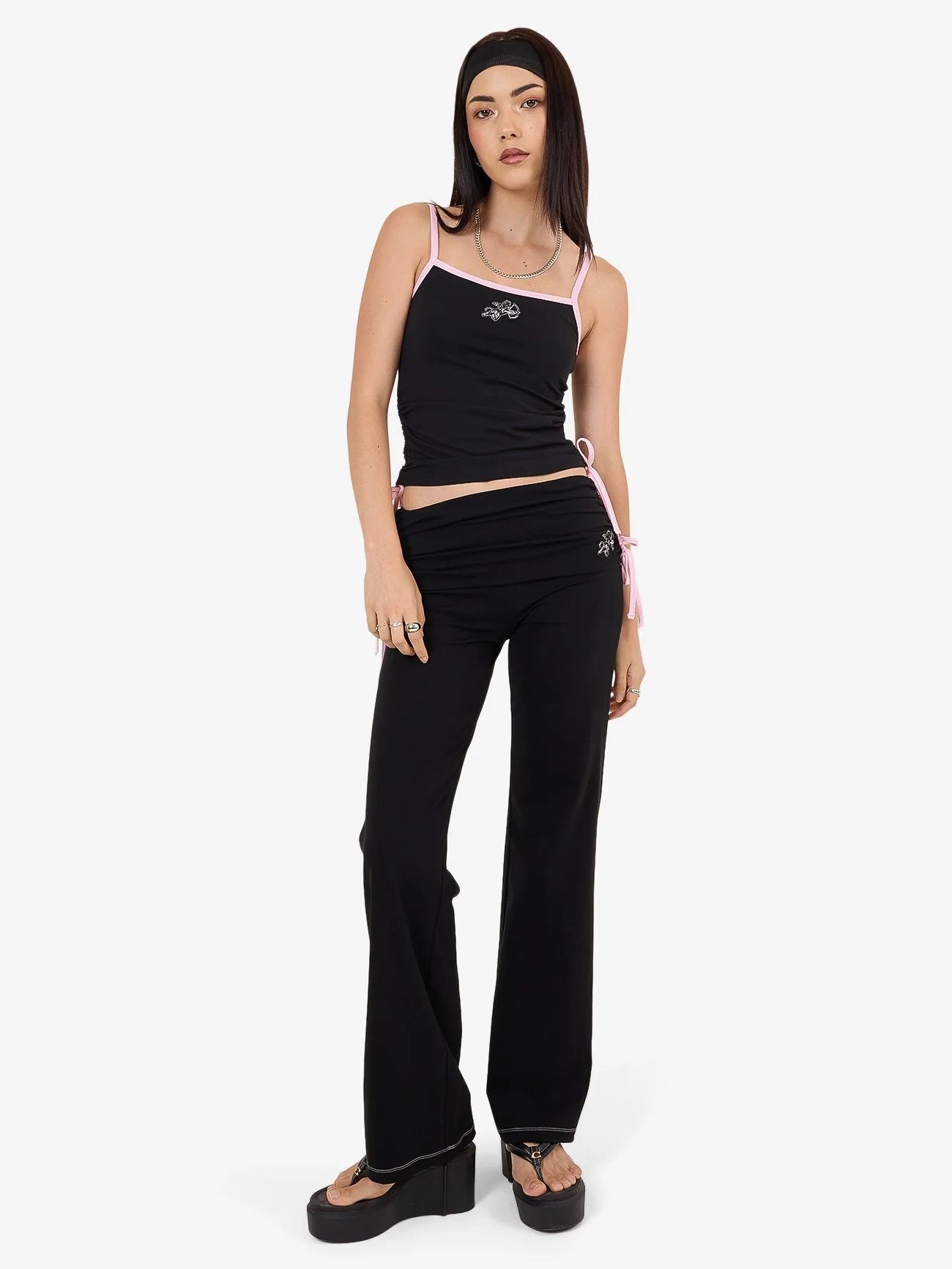 Cherub Ruched Singlet - Black - Image 4