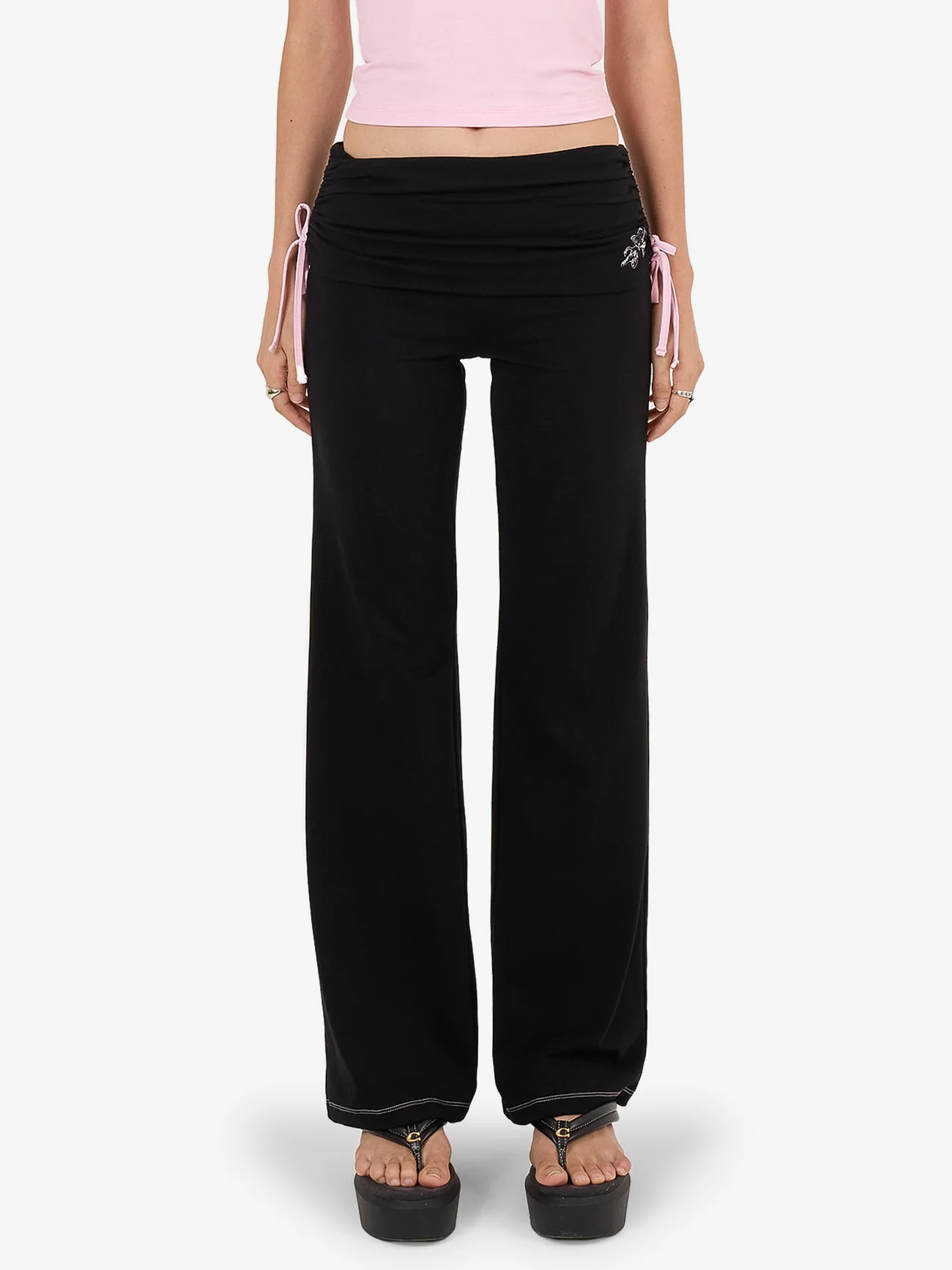 Cherub Y2K Gathered Legging - Black