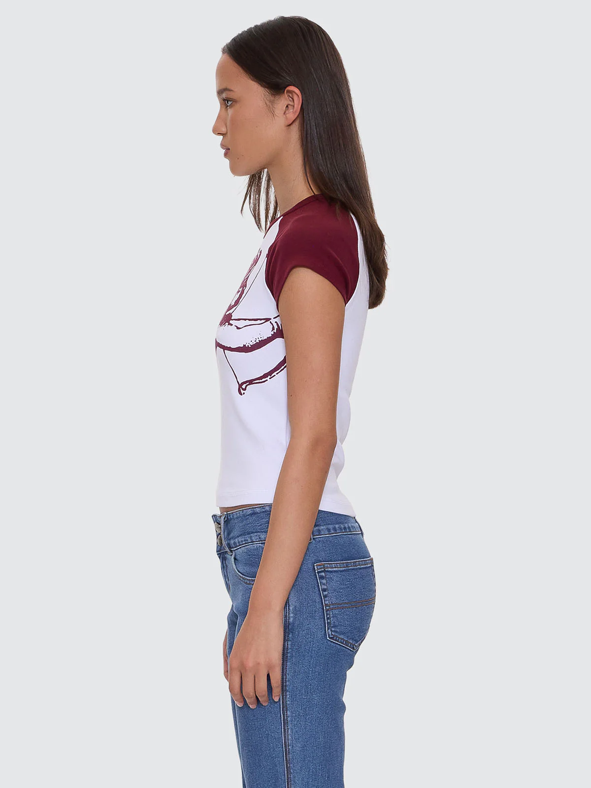 Cherub Y2K Raglan Tee - White - Image 3