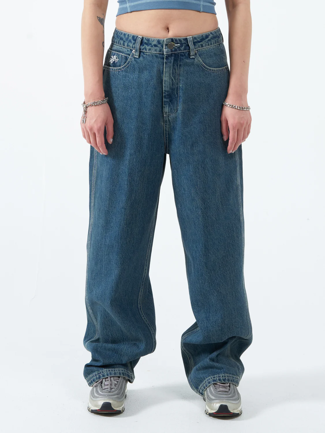 Chew On It Big Baggy Jean - Dirty Mid Blue