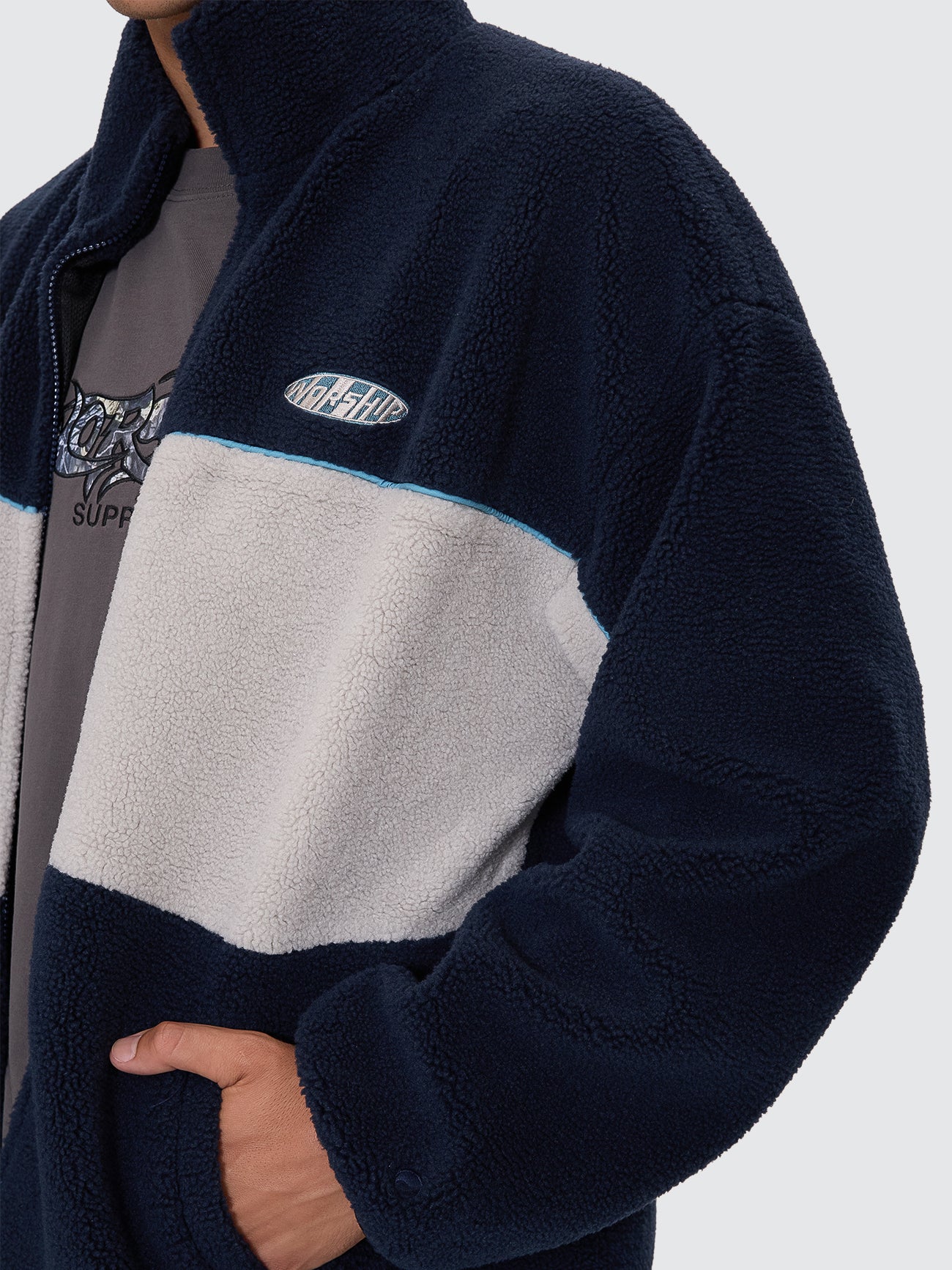 Clipper Sherpa Jacket - Blue - Image 3