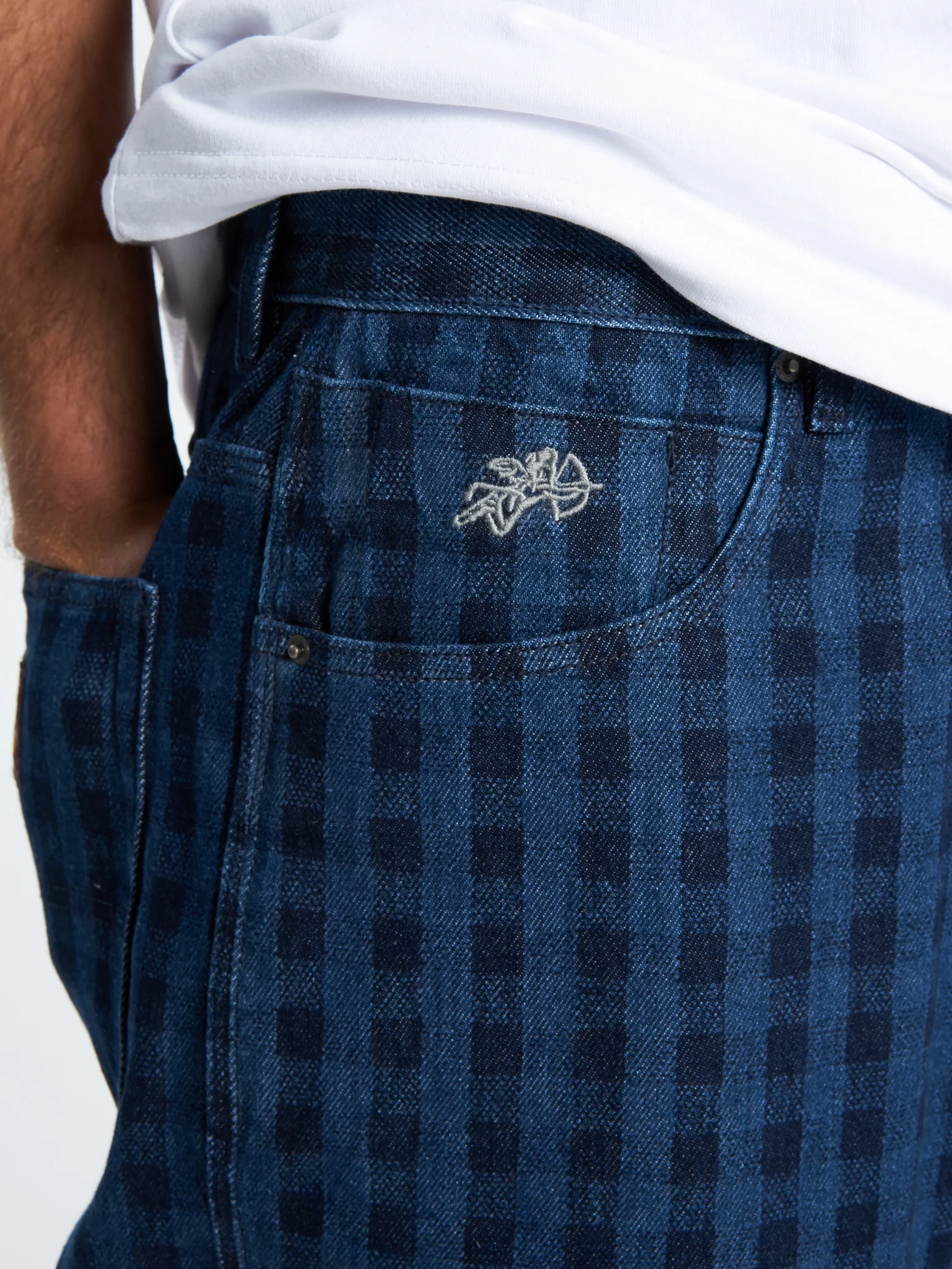 Controlled Burn Big Dawg Jean Short - Dark Indigo Check - Image 6