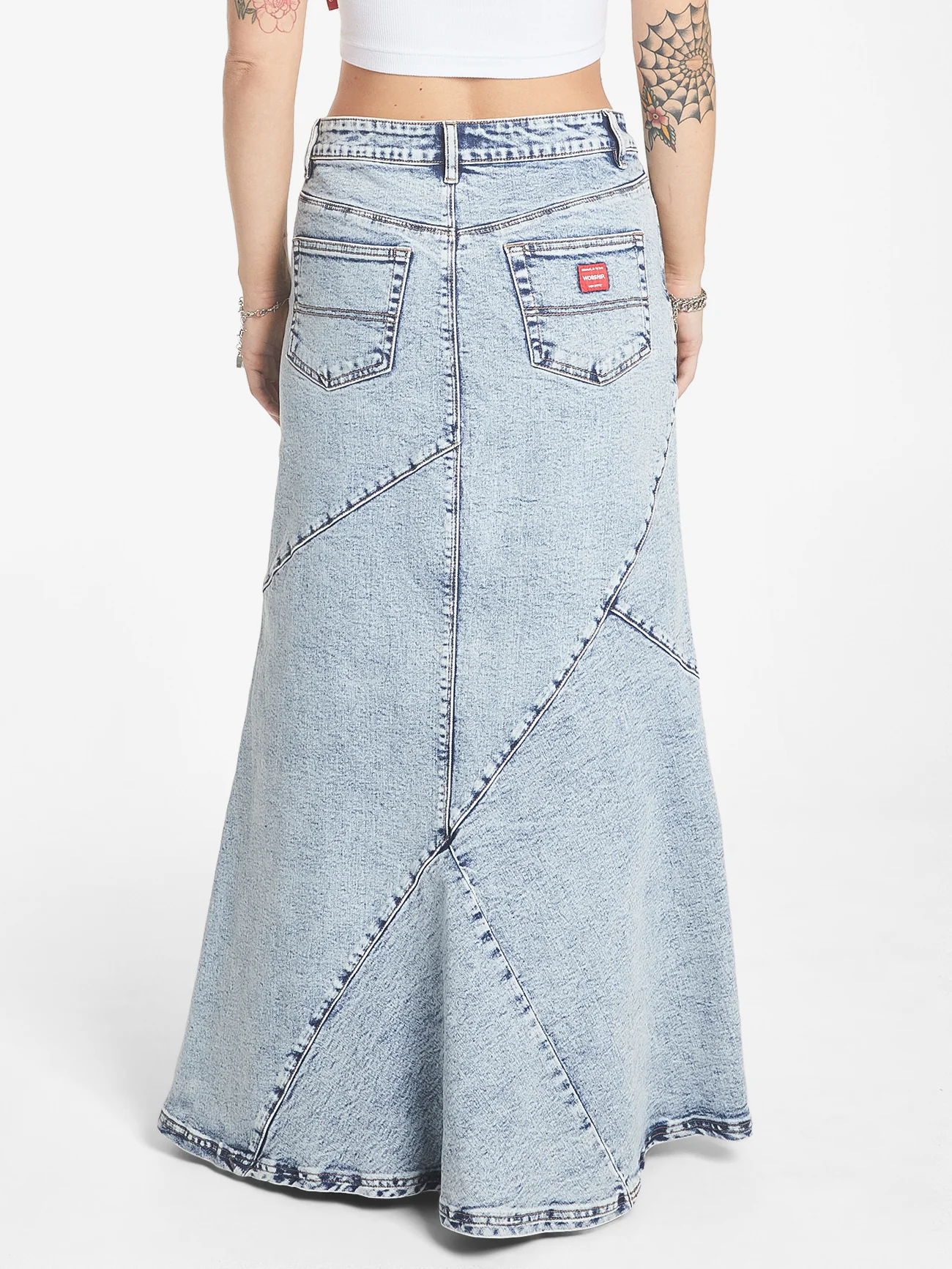 Crossroads Low Rise Denim Maxi Skirt - Acid Lightning - Image 2
