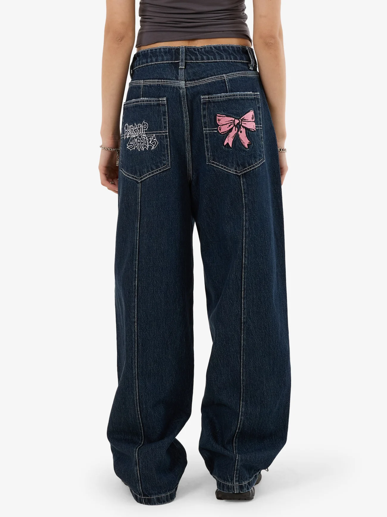 Cute But Psycho Big Baggy Jean - Dirty Midnight Blue - Image 2