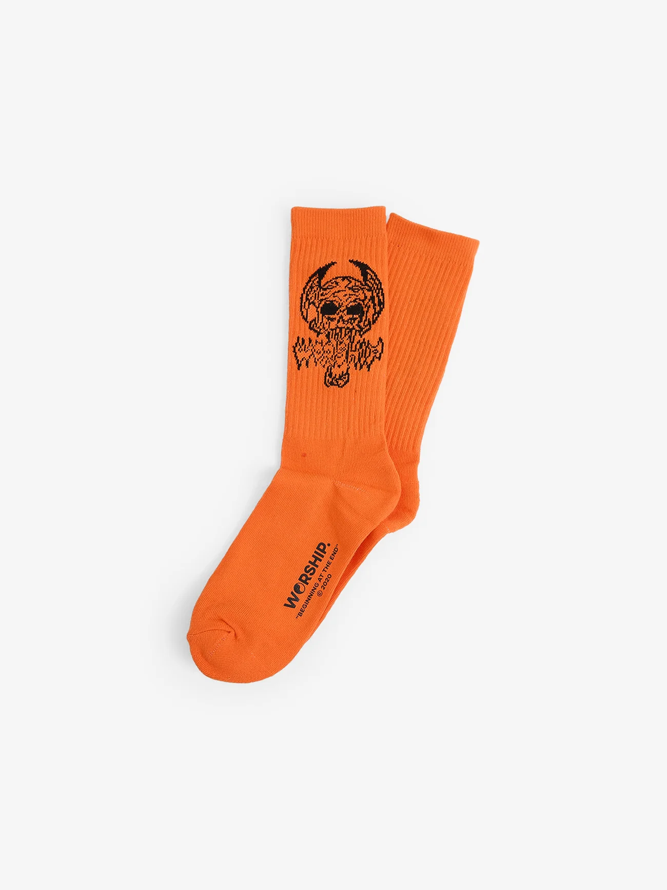 Death Eater Socks  3 Pack - White - Black- Orange - Image 3