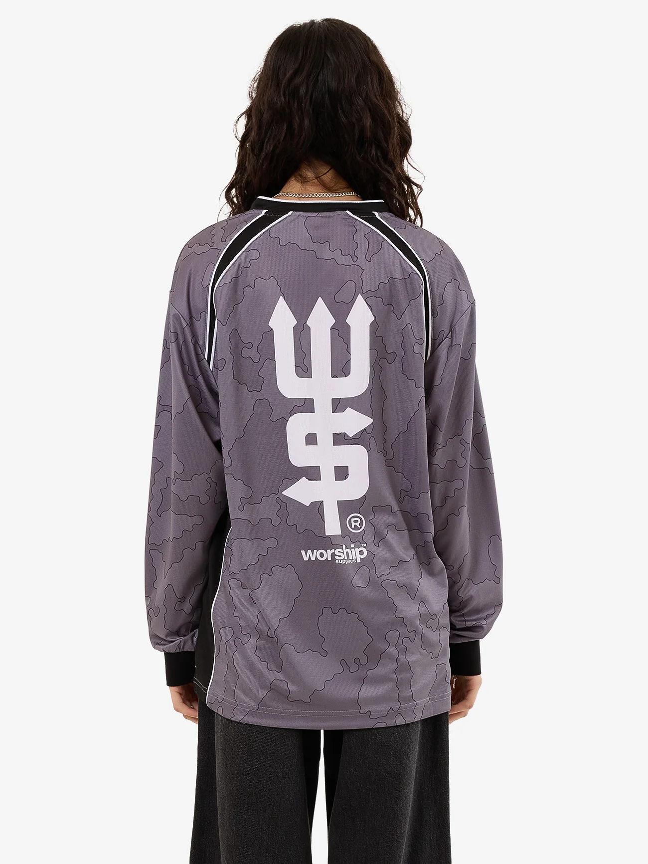 Delirium Long Sleeve Womens Football Jersey - Steel Grey - Image 2