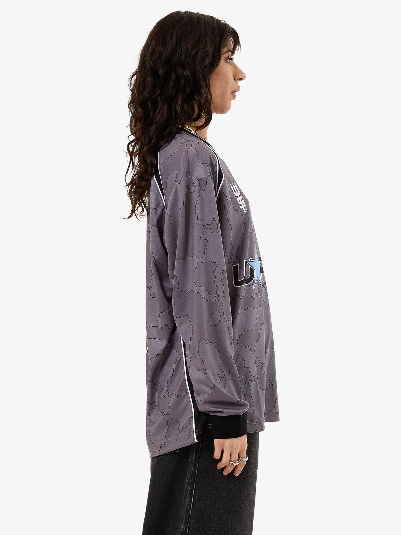 Delirium Long Sleeve Womens Football Jersey - Steel Grey - Image 4