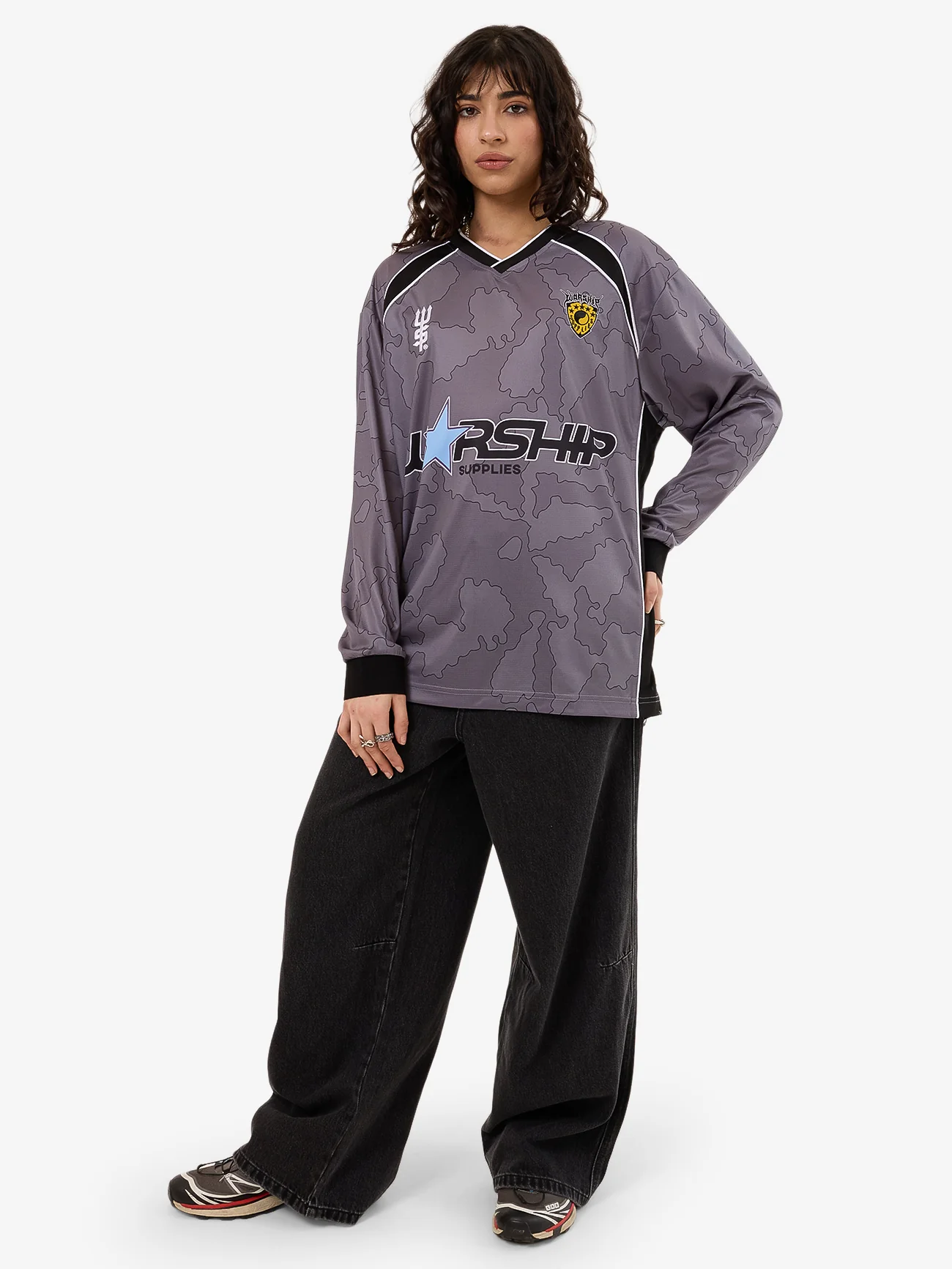 Delirium Long Sleeve Womens Football Jersey - Steel Grey - Image 5