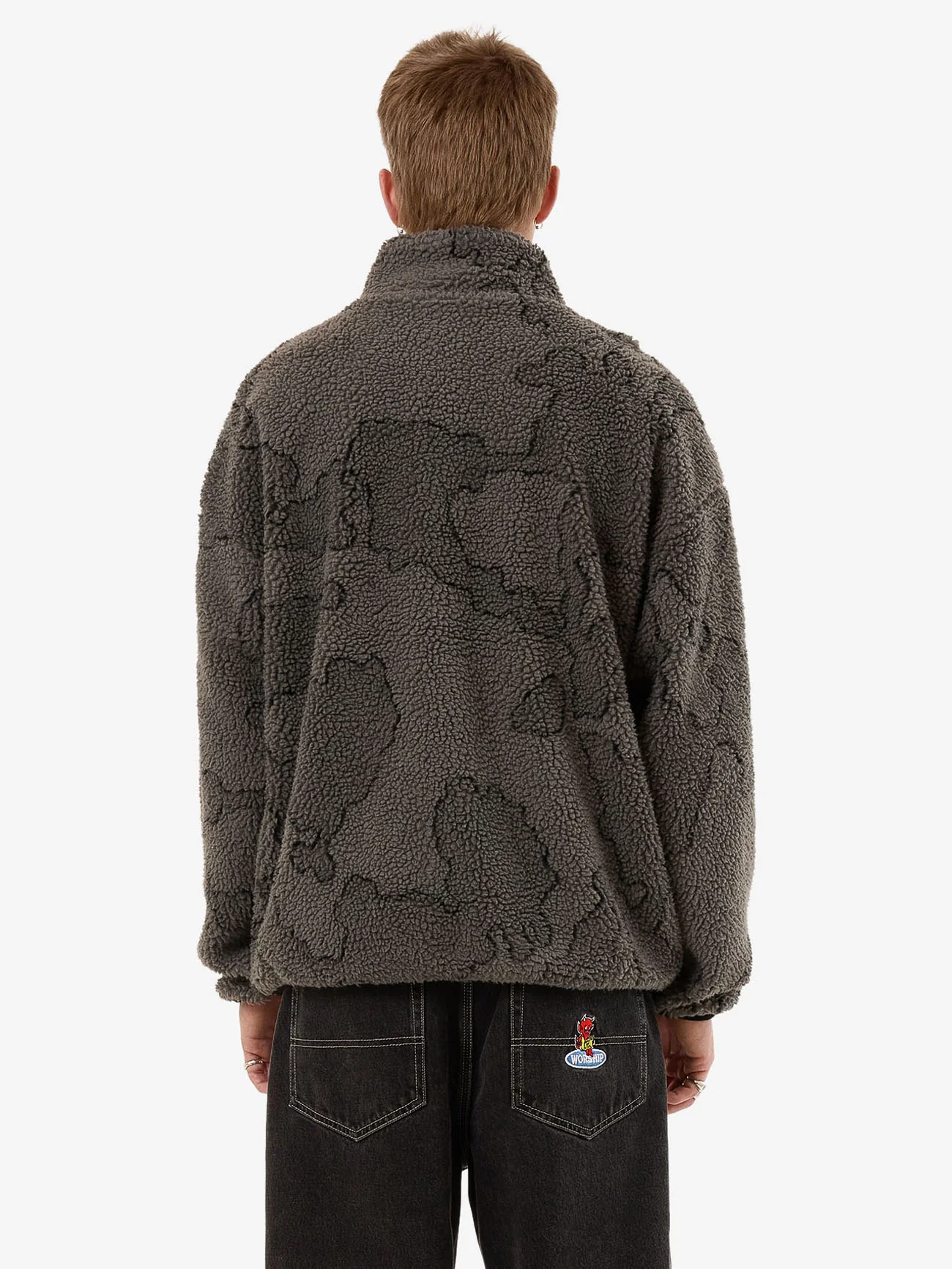 Delirium Quarter Zip Sherpa Fleece - Steel Grey - Image 2