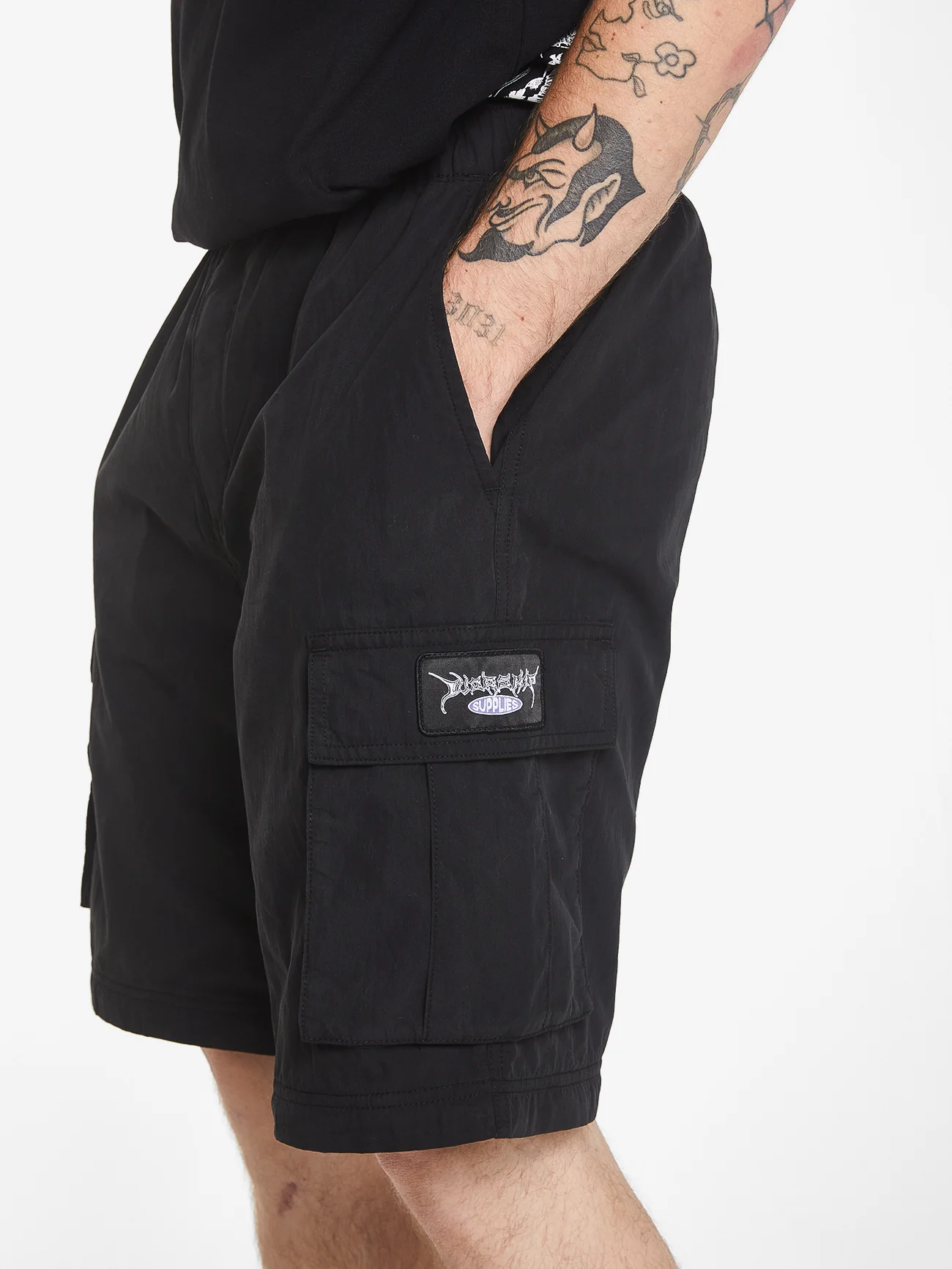 Deliverance Zip Off Nylon Cargo Pant - Washed Black - Image 2