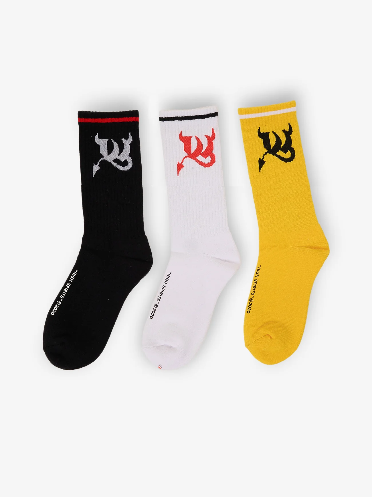 Devlish Sock 3 Pack - Yellow - White - Black
