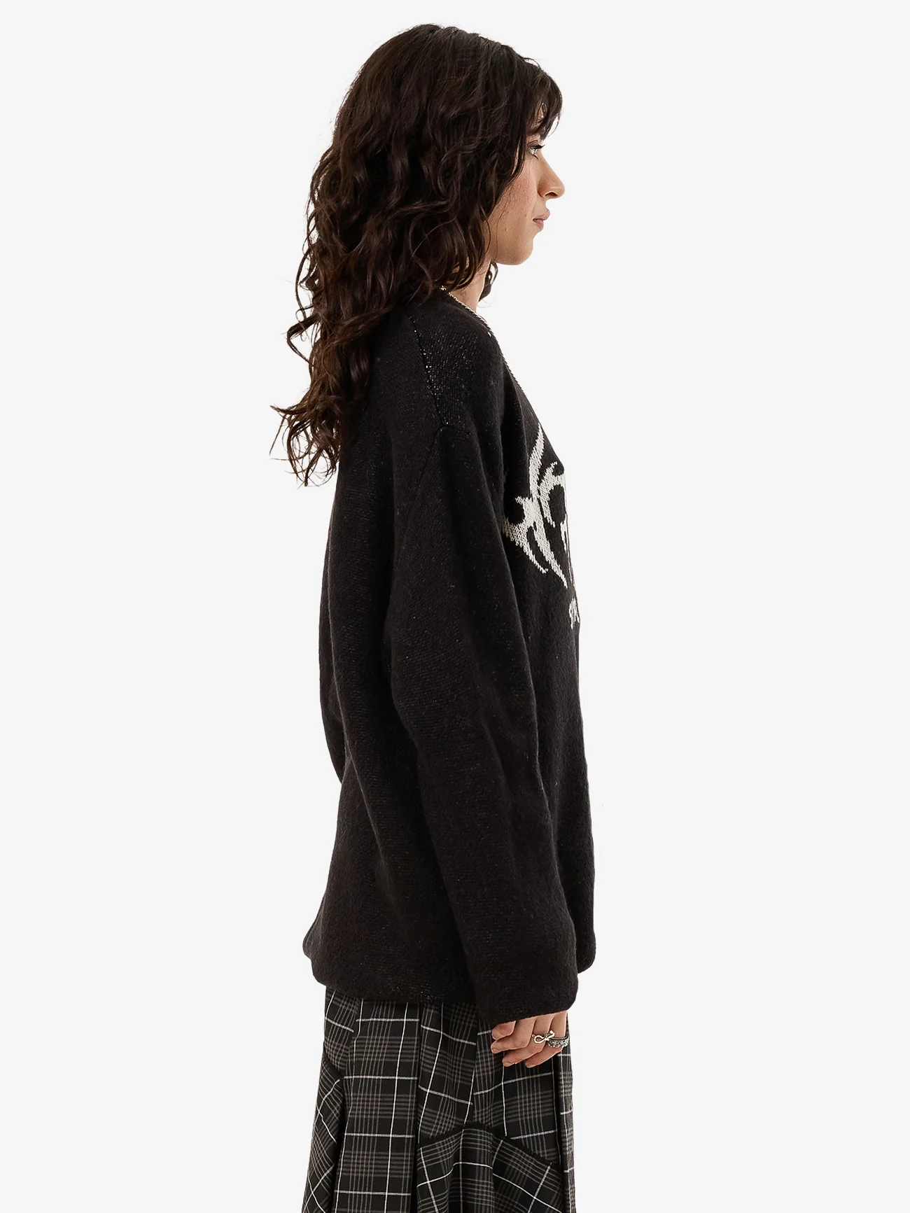 Diablo Box Fit Crew Knit - Black - Image 4