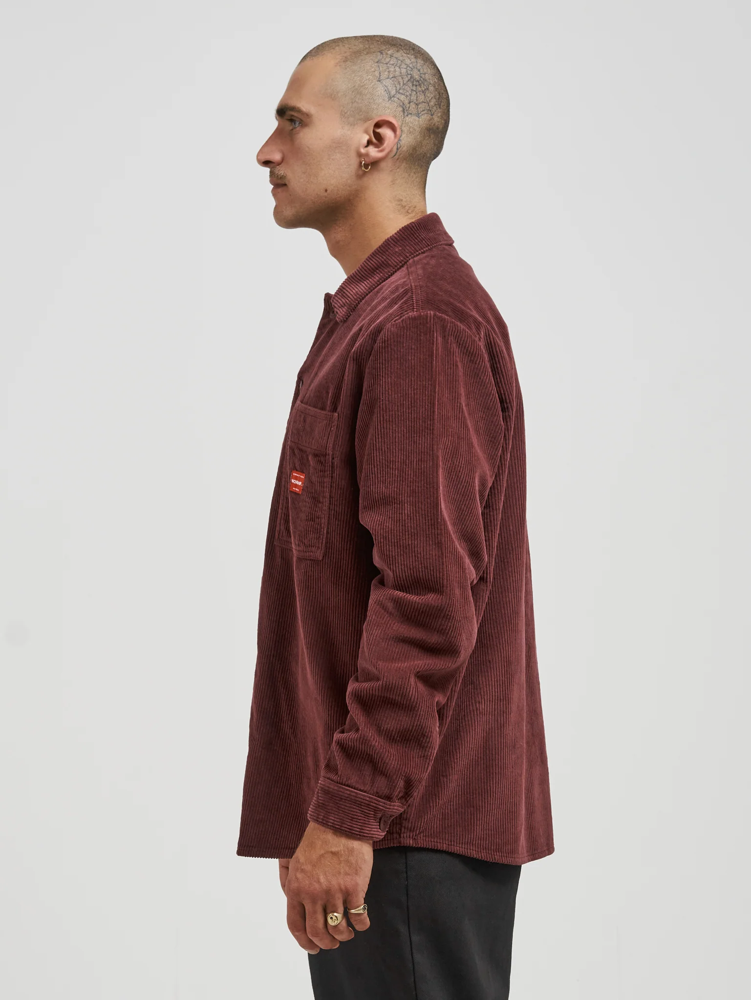 Dog Pound Overshirt - Burgundy - Image 3