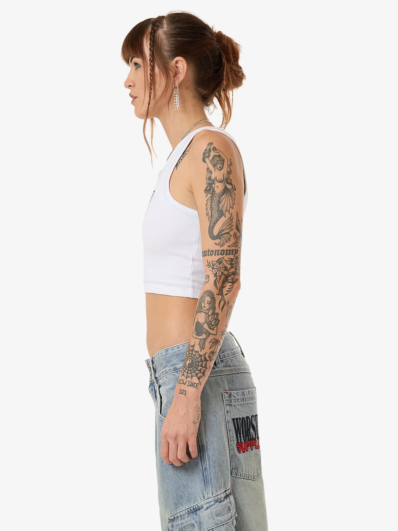 Domination Crop Sport Tank - White - Image 3