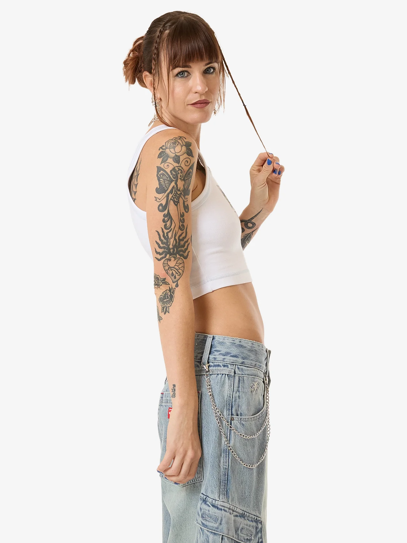 Domination Crop Sport Tank - White - Image 5