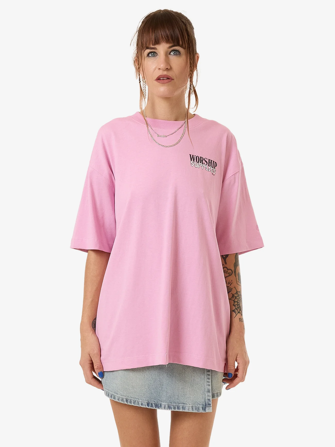 Domination Oversize Fit Tee - Lilac Chiffon
